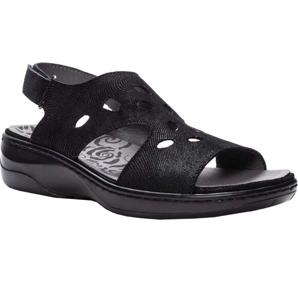 NWT PROPET Gabbie Black Size 6X(2E) Sandals Slingback Extra Cushioned Open Toe - Picture 1 of 12